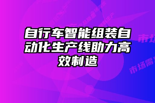 自行車(chē)智能組裝自動(dòng)化生產(chǎn)線助力高效制造