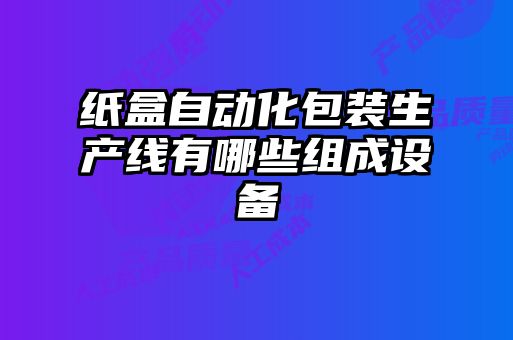 紙盒自動化包裝生產(chǎn)線有哪些組成設備
