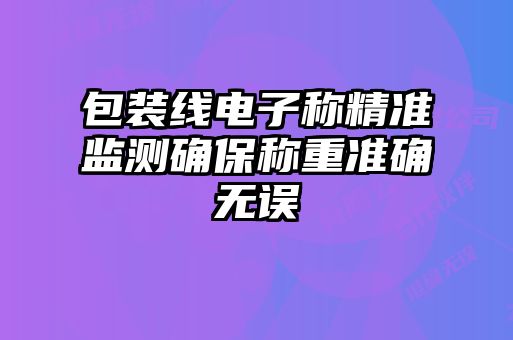 包裝線電子稱精準(zhǔn)監(jiān)測(cè)確保稱重準(zhǔn)確無(wú)誤